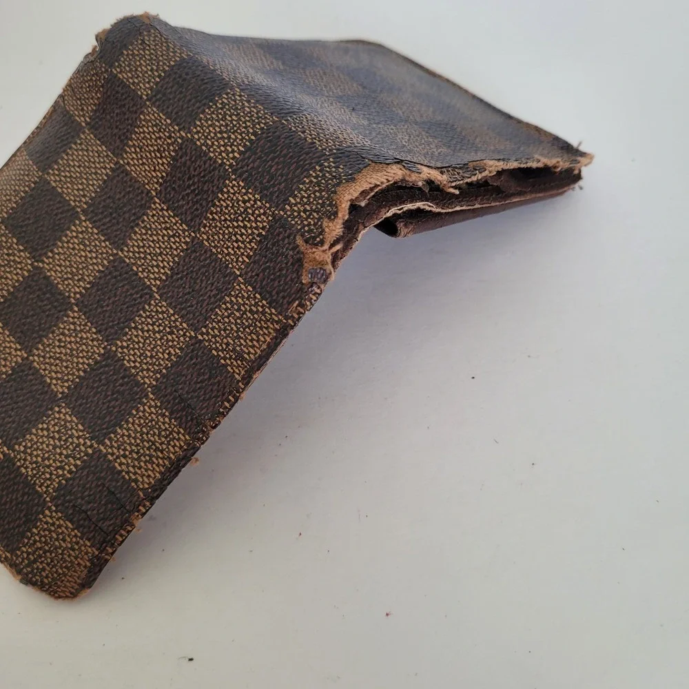 Louis Vuitton Damier Ebene Compact Wallet CA0064 Brown Checkered Bifold Spain